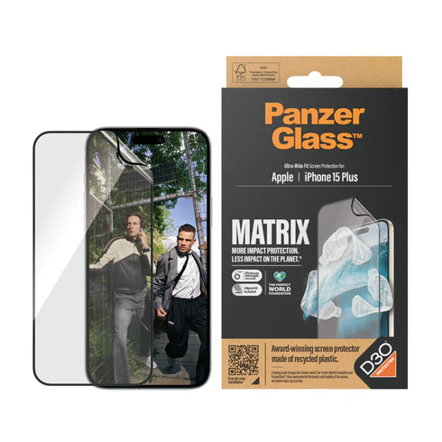 PanzerGlass Apple iPhone 15 Plus MATRIX Screen Protector with D3O®